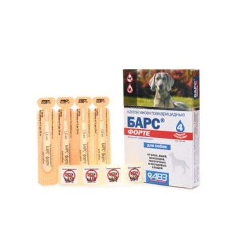 Барс Форте капли инсектоакарицидные для собак пипетка 1,8мл 4шт №2
