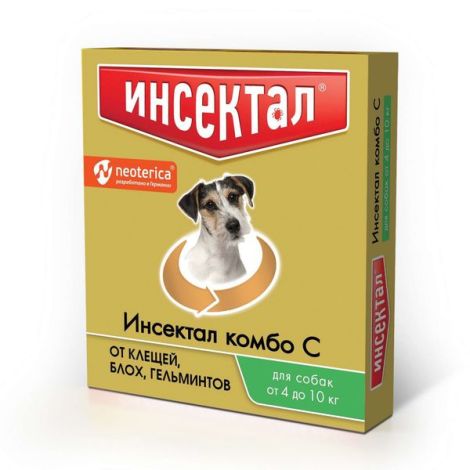 Инсектал комбо С раствор для собак от 4 до 10кг тюбик-пипетка 107,5мг/26,9мг 1мл