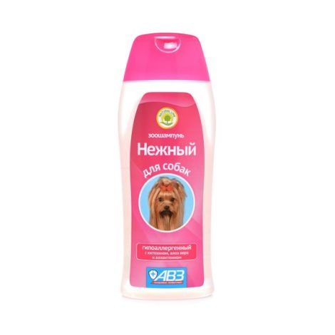 АВЗ Нежный Зоошампунь для собак гипоаллергенный с хитозаном и алоэ вера фл. 270мл