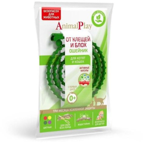Animal Play Репеллентный ошейник зеленый для кошек 38 мм