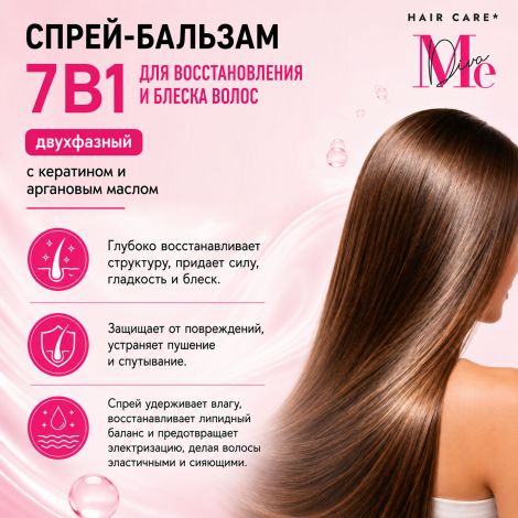 Медива 7в1 двухфазный спрей-бальзам многофункционального действия с кератином и аргановым маслом 190мл №6