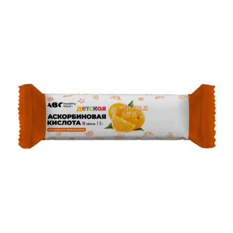 АВС хэлси фуд аскорбинка детская со вкусом апельсина таблетки №10