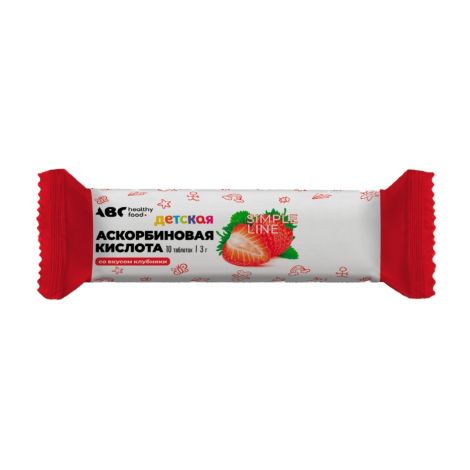 АВС хэлси фуд аскорбинка детская со вкусом клубники таблетки №10
