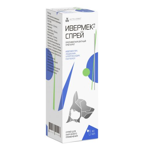 ИВЕРМЕК-СПРЕЙ Р-Р Д/НАРУЖ. ПРИМ. 2,5МГ+20МГ+0,5МГ+5МГ/МЛ ФЛ.30МЛ (Д/ЖИВОТНЫХ) №2