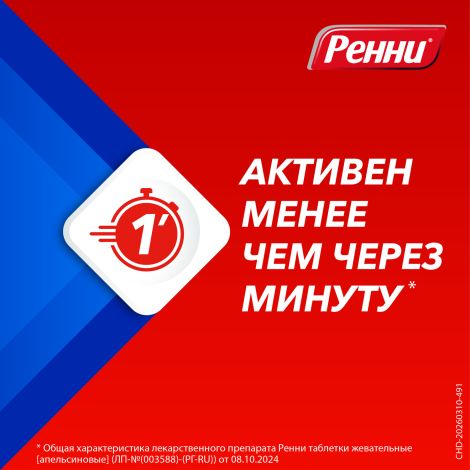 Ренни ментол таблетки жевательные 80мг/680мг №12 №4