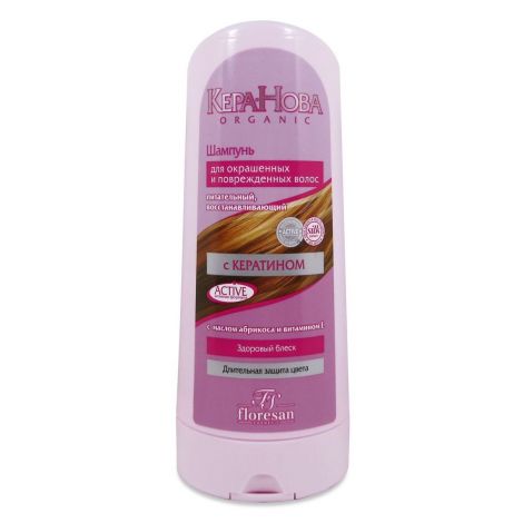 Кера-Нова шампунь питательный восстанавливающий для окрашенных/поврежденных волос розовая глина 400мл 204