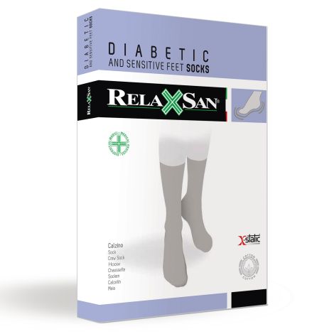 Релаксан гольфы для диабетиков хлопок/серебро черные р.6