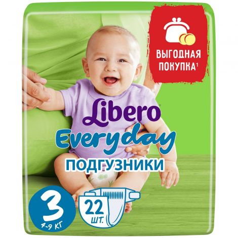 Либеро подгузники Эвридей миди 4-9кг № 22