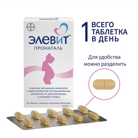Элевит Пронаталь таблетки покрытые оболочкой №30 №6