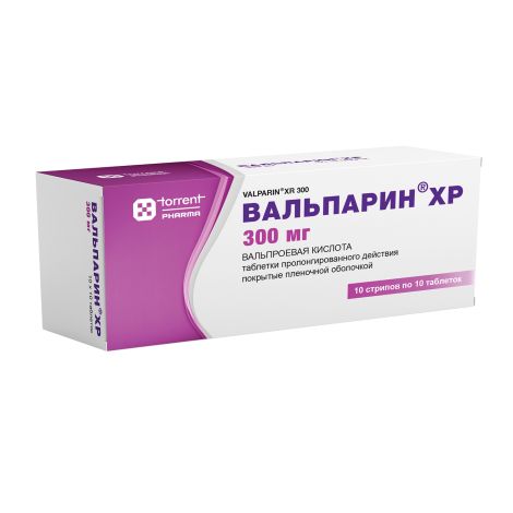 Вальпарин ХР таблетки пролонгированного действия 300мг №100