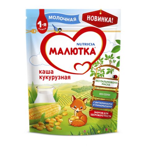 Малютка каша молочная кукуруза 220г