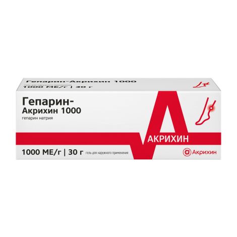 Гепарин-Акрихин гель 1000ЕД 30г