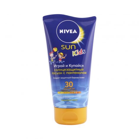 Нивея Сан лосьон Играй и Купайся для детей солнцезащитный SPF30 150мл 85832
