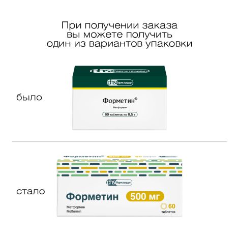 Форметин таблетки 500мг №60 №2
