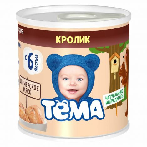 Тема пюре кролик гомогенизированное 100г