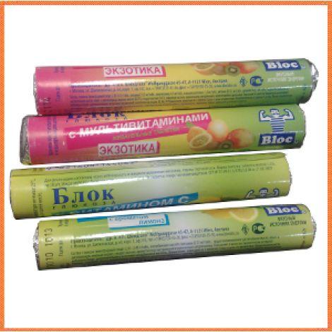 Блок таблетки жевательные Глюкоза экзотика/мультивитамины № 18