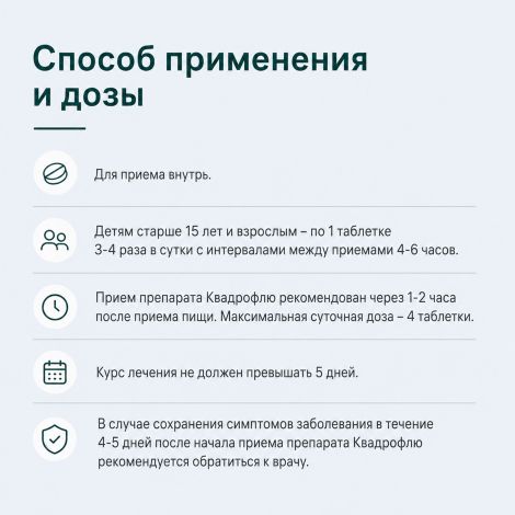Квадрофлю таблетки 30 мг+500 мг+10 мг+2 мг N10 №4