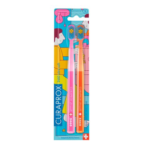 Курапрокс зубная щетка для взрослых ультрамягкие голубая/желтая N2 cs5460/2 duo bathroom2 №3