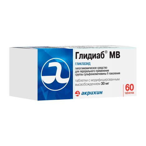 Глидиаб МВ таб. 30мг №60 №3