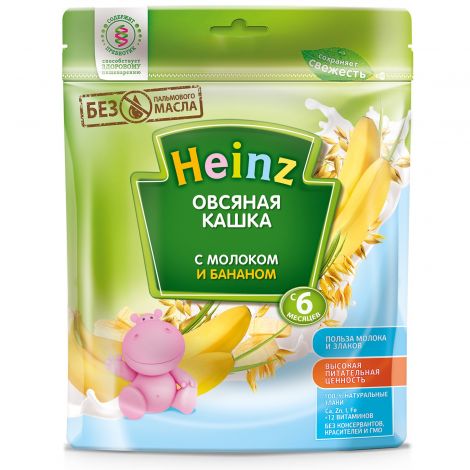 Хайнц каша молочная овсянка/банан от 6мес. 250г