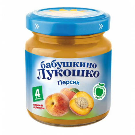 Бабушкино Лукошко пюре персик от 4мес. 100г
