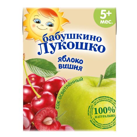 Бабушкино Лукошко сок яблоко/вишня 200мл