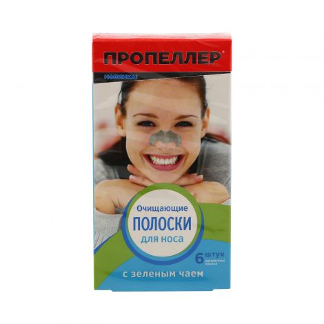 Пропеллер полоски для носа очищающие зеленый чай № 6