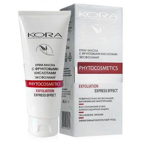 Кора крем-маска д/лица эксфолиант с фруктовыми кислотами 100мл 40951
