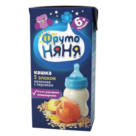 Фрутоняня каша мол. 5 злаков с персиком жид. 200г.