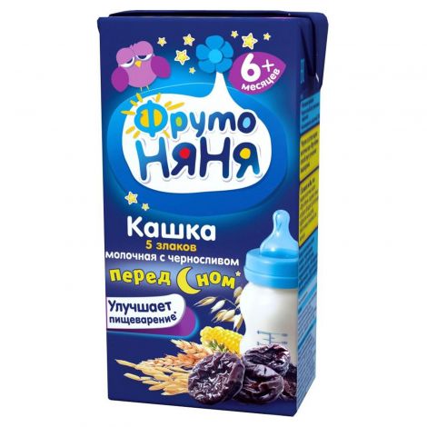 Фрутоняня каша мол. 5 злаков с черносливом жид. 200г.