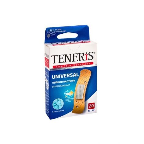 Лейкопластырь ТENERIS бактер. (повязка с серебр. 10*20см)