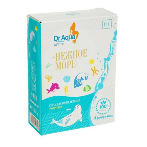 Доктор Аква соль морская детская ромашка (3 ф/п) 450г