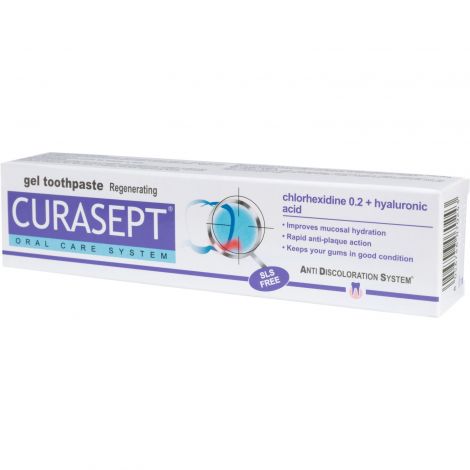 Курасепт паста зубная гелеобразная 0,2% хлоргексидин диглюконат с гиалуроновой кислотой 75мл ADS720 Regenetative №3