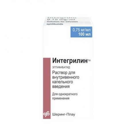 Интегрилин р-р в/в введ. 0,75мг/мл фл. 100мл №2