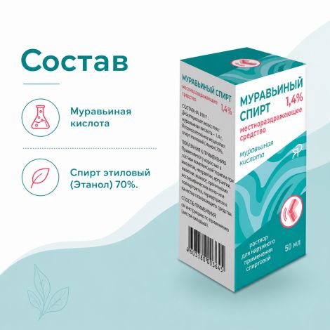 Муравьиный спирт раствор для наружного применения 50мл №4