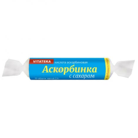 Витатека аскорбинка таб. 25мг с сахаром 2,9г №10