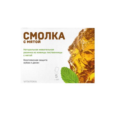 Витатека смолка жевательная лиственничная с мятой 08г №5