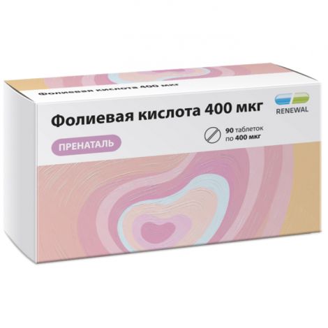 Фолиевая кислота 400мкг таб. 100мг №90 пренаталь Реневал БАД