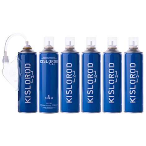 Баллончик медицинский индивидуальный с газовой смесью Кислород K8L № 5 + баллончик K8L-M с маской № 1