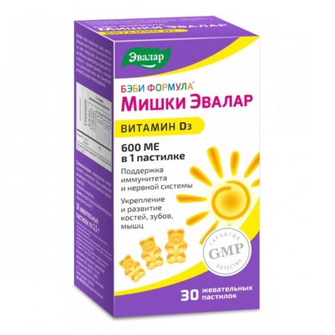 Беби Формула Мишки витамин Д3 пастилки жеват. 2,5г №30