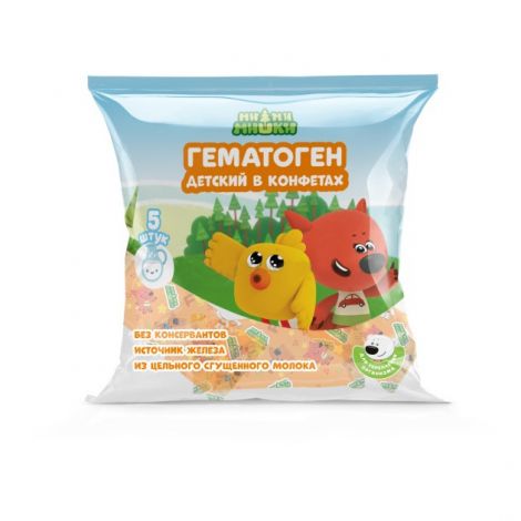 Ми-Ми-Мишки Гематоген Сливочный 5 конфет 75г БАД