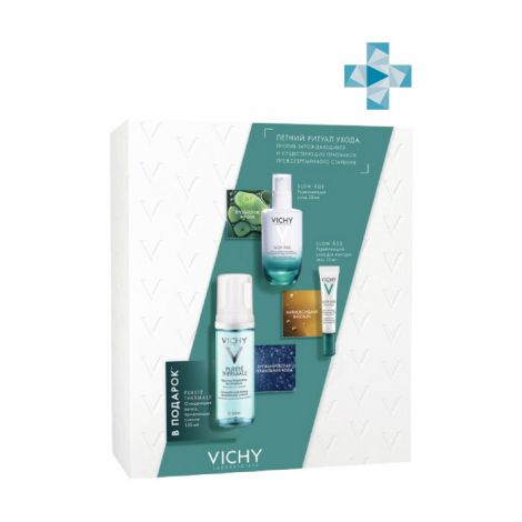 Виши набор Слоу Аж уход для лица п/признаков старен. 50мл+уход укрепл.для контура глаз 15мл+пенка очищ., для чувствительной кожи 150мл