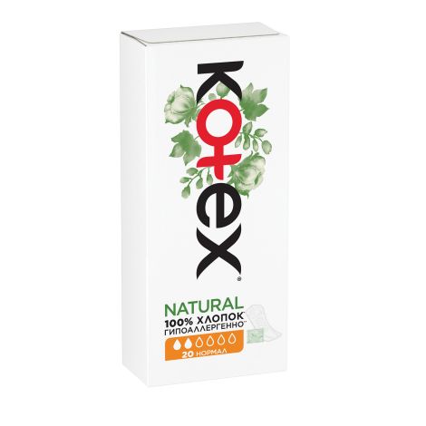 КОТЕКС Нэчурал прокладки женские гигиенические ежедневные нормал № 20