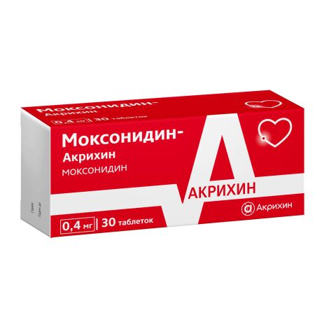Моксонидин-Акрихин таблетки покрытые оболочкой пленочной 0,4мг № 30 №3