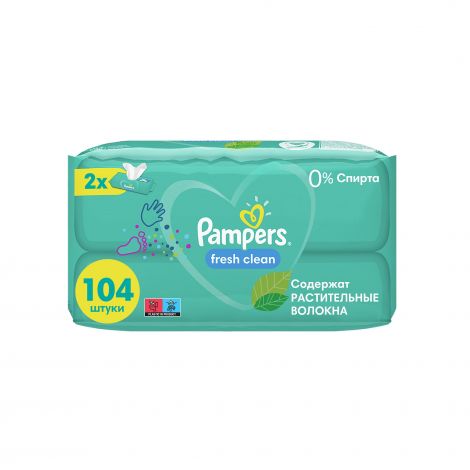 Памперс салфетки дет. влажные Фреш Клин № 104