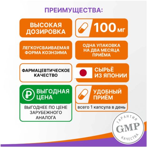 Коэнзим Q10 100мг капс. 0,65г №60 БАД №4