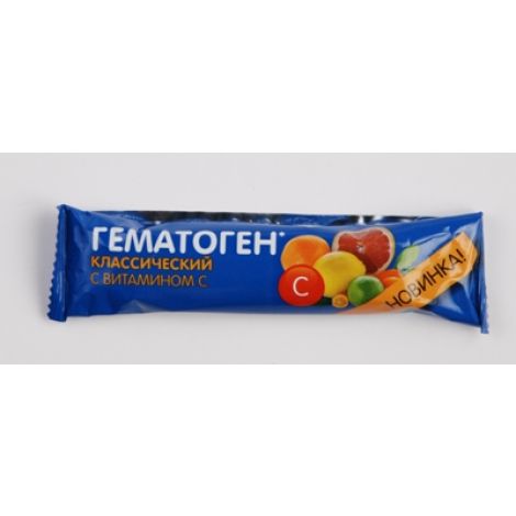 ГЕМАТОГЕН КЛАССИЧЕСКИЙ С ВИТАМИНОМ С 40Г БАД