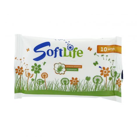 СофтЛайф салфетки влажные Зеттек алоэ вера № 10
