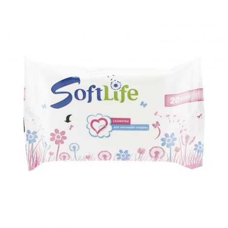 СофтЛайф салфетки для интимной гигиены ромашка №20