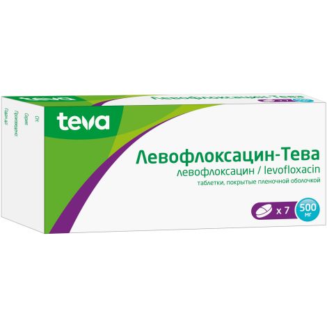 Левофлоксацин-Тева Таб.П/О Плен. 500мг №7 (Teva Pharmaceutical.